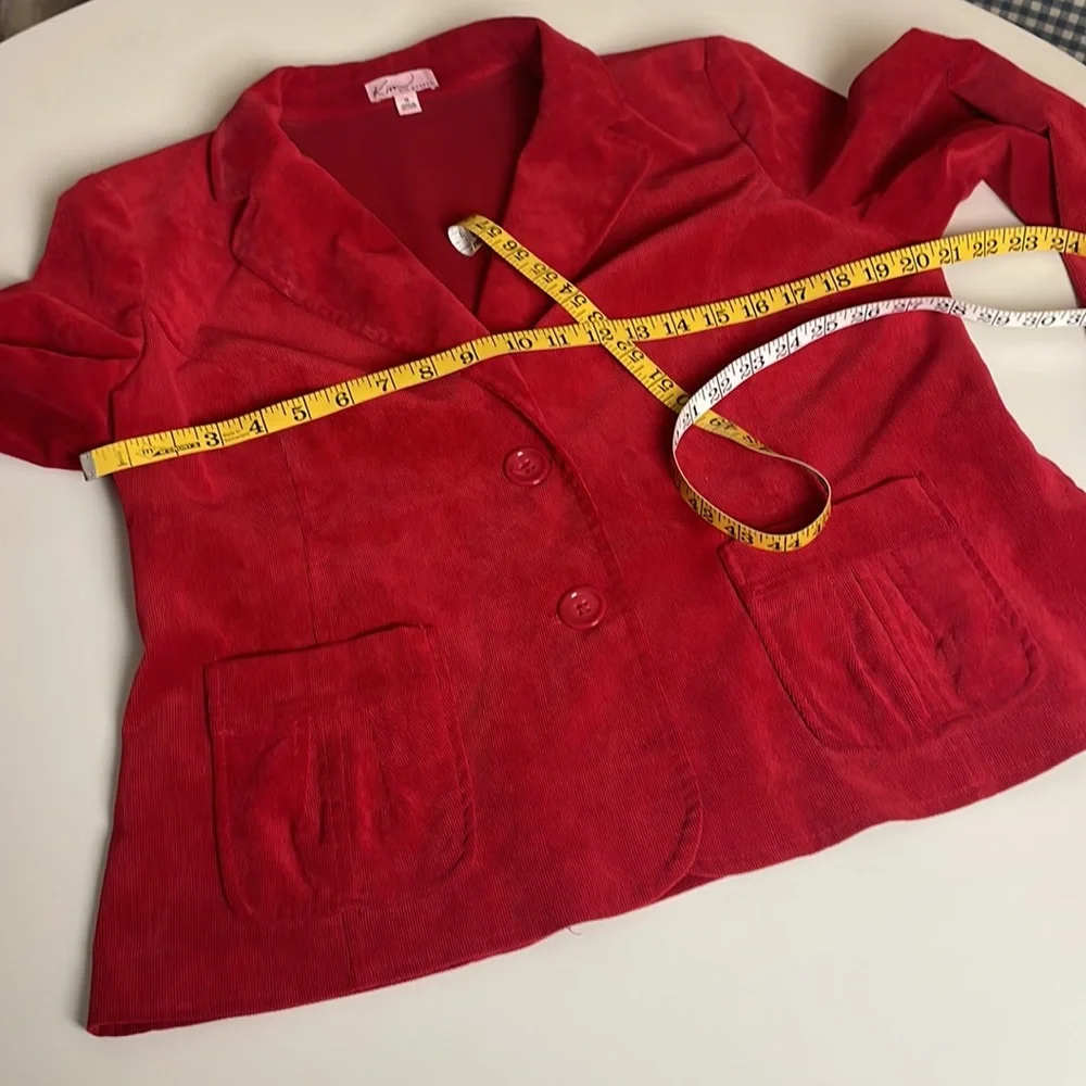 Kim Rogers Red Corduroy Blazer- 14 - Picture 8 of 11
